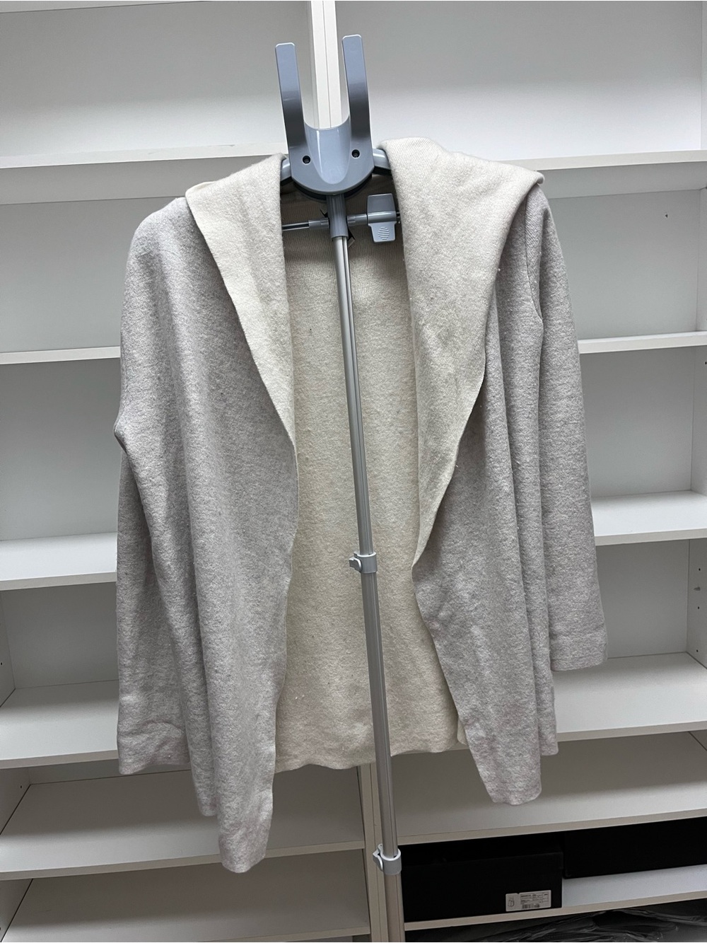 Club Monaco Light Gray Hooded Open-Front Cardigan - Picture 2 of 6
